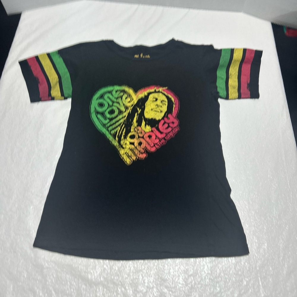 Kids Black Bob Marley Reggae Graphic Tee